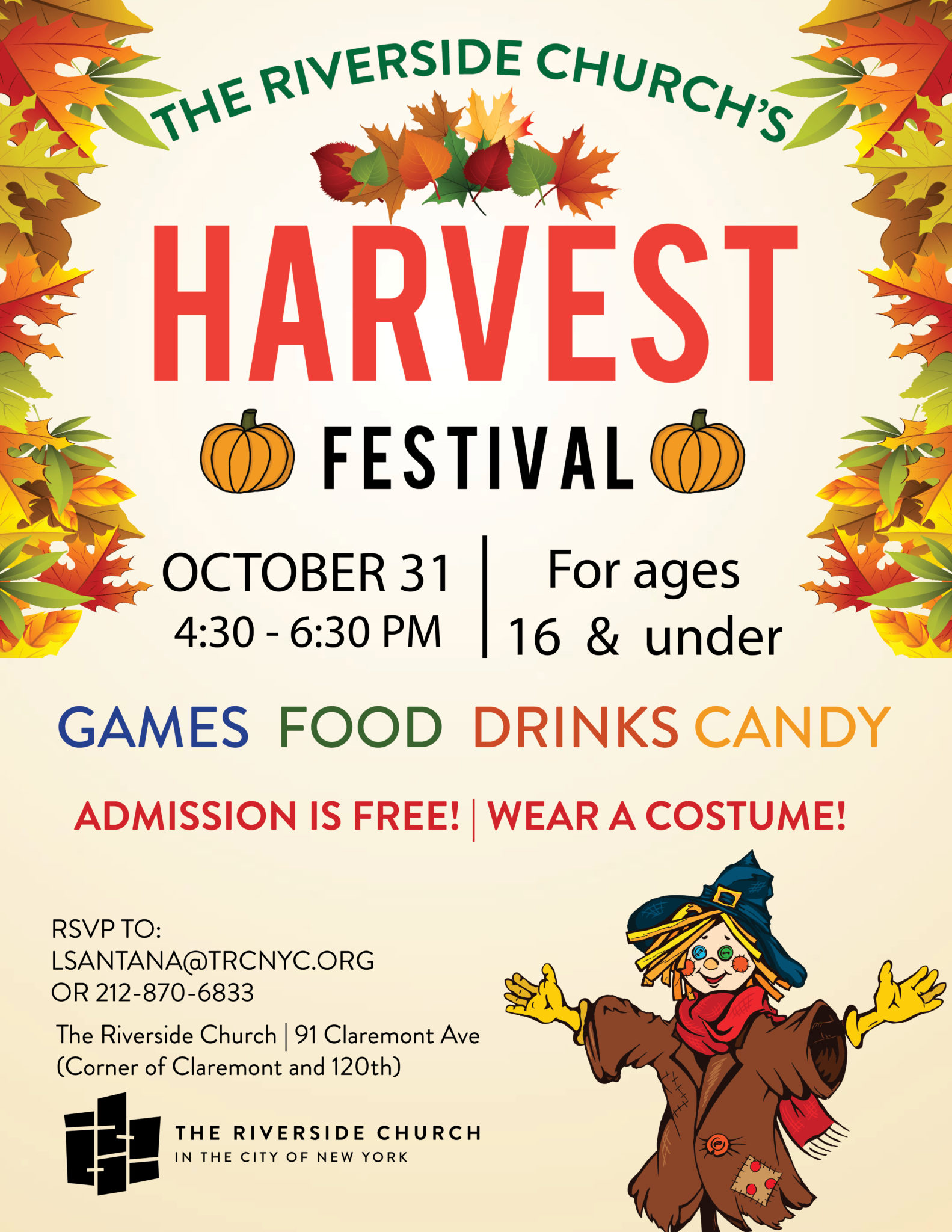 Riverside Church Oct 31: Harvest Festival - Riverside Church